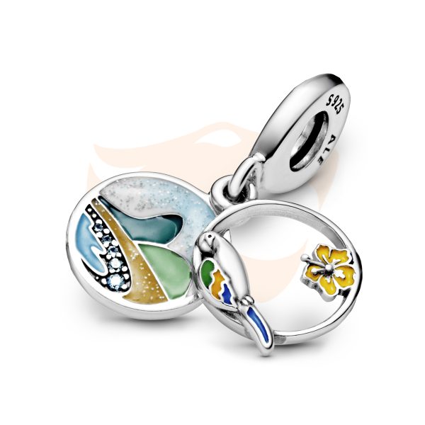 Charm Pendente Papagaio e Praia Brasil 798919C01