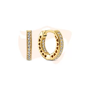 Brincos Pandora Argola Corações Cravejado 266317C01