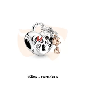 Charm Pandora Disney Cadeado Mickey e Minnie Mouse 780109C01