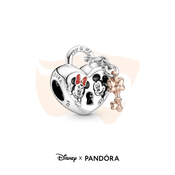 Charm Pandora Disney Cadeado Mickey e Minnie Mouse 780109C01