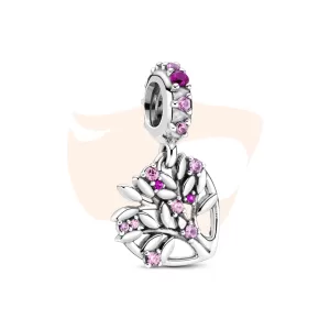 Charm Pendente Pandora Coração e Árvore da Família Rosa 799153C01