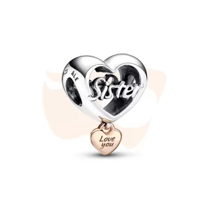 Charm Sep. Pandora Coração Amo Minha Irmã 782244C00