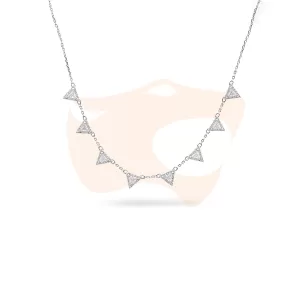 Colar Swarovski Ortyx Triangular Prateado 5643021
