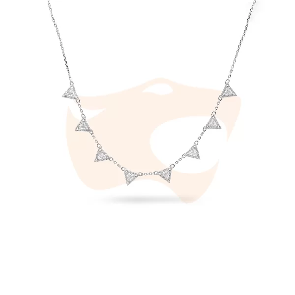 Colar Swarovski Ortyx Triangular Prateado 5643021