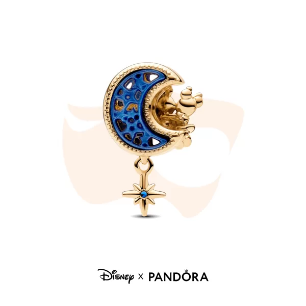Charm Pandora Pendente Disney Lua Crescente Mickey e Minnie 762956C01