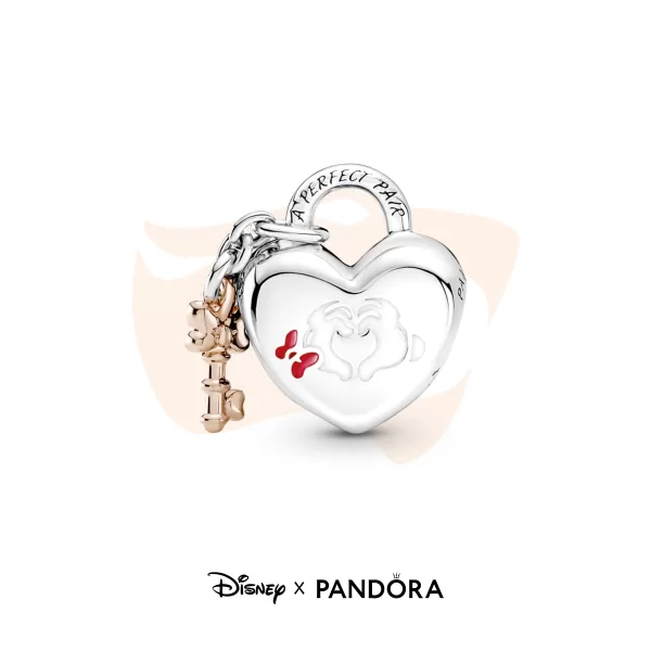 Charm Pandora Disney Cadeado Mickey e Minnie Mouse 780109C01
