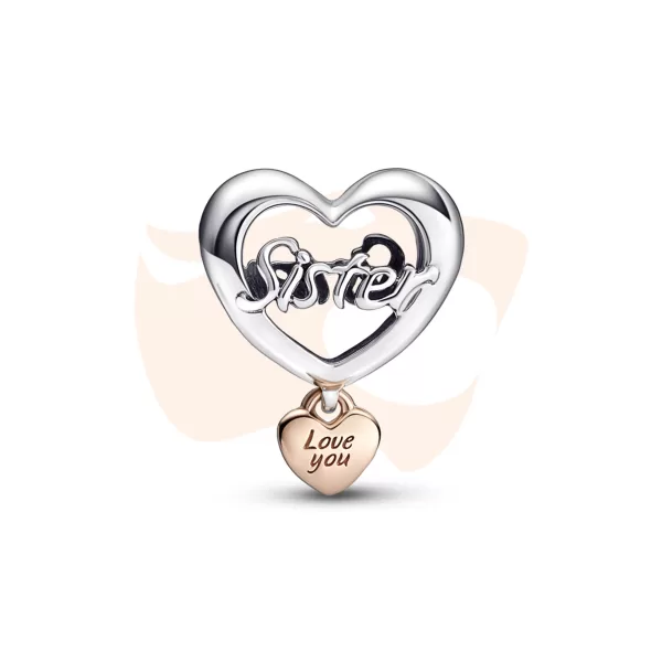 Charm Sep. Pandora Coração Amo Minha Irmã 782244C00