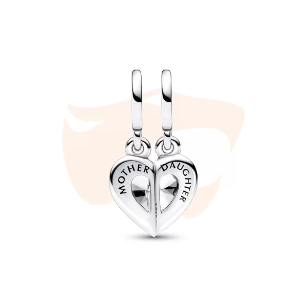 Charm Pendente Pandora Divisível Coração Mãe e Filha 792643C01