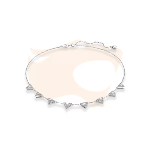 Colar Swarovski Ortyx Triangular Prateado 5643021