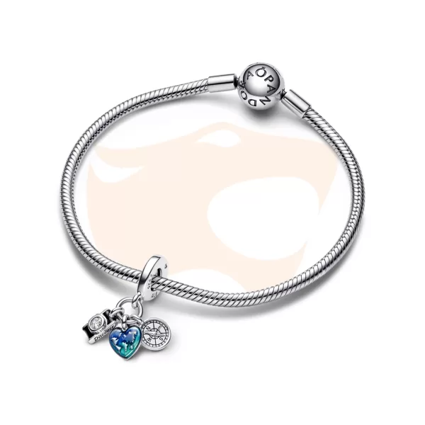 Charm Pandora Triplo Câmera, Coração & Bússola 792703C01