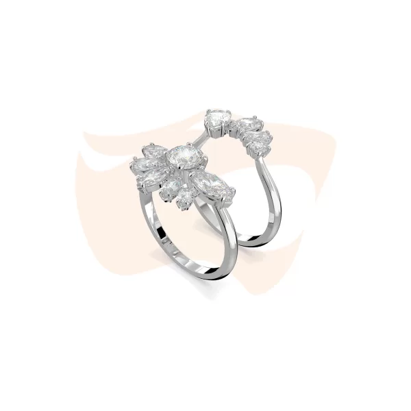Anel cocktail Gema, Flor, Branco 5644665
