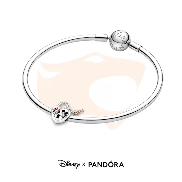 Charm Pandora Disney Cadeado Mickey e Minnie Mouse 780109C01