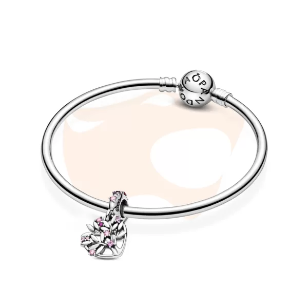Charm Pendente Pandora Coração e Árvore da Família Rosa 799153C01