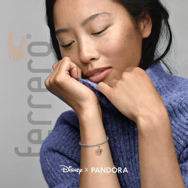 Charm Pandora Disney Lua Rotativa Mickey e Minnie 762955C01