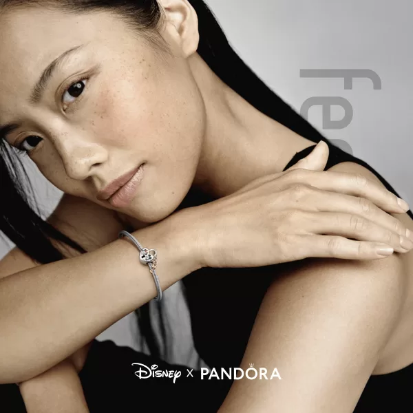 Charm Pandora Disney Cadeado Mickey e Minnie Mouse 780109C01