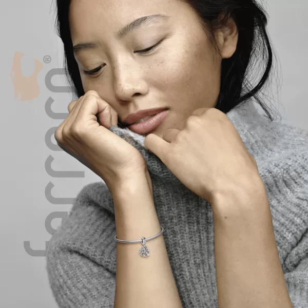 Charm Pendente Pandora Coração e Árvore da Família Rosa 799153C01