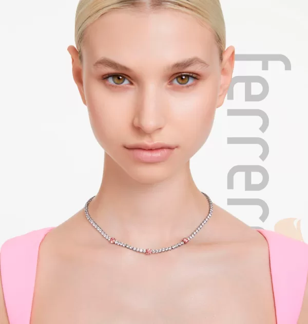 Colar Swarovski Matrix Tennis Rosa 5666165