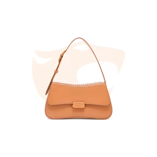 Bolsa Giorgio Armani Mini Couro Caramelo Trançado EW001013 AF12774 U6164
