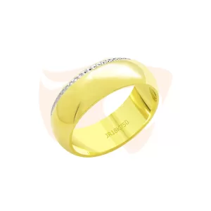 Aliança Abaulada com Ouro Branco - A850