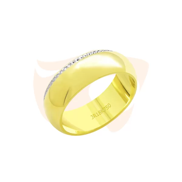 Aliança Abaulada com Ouro Branco - A850