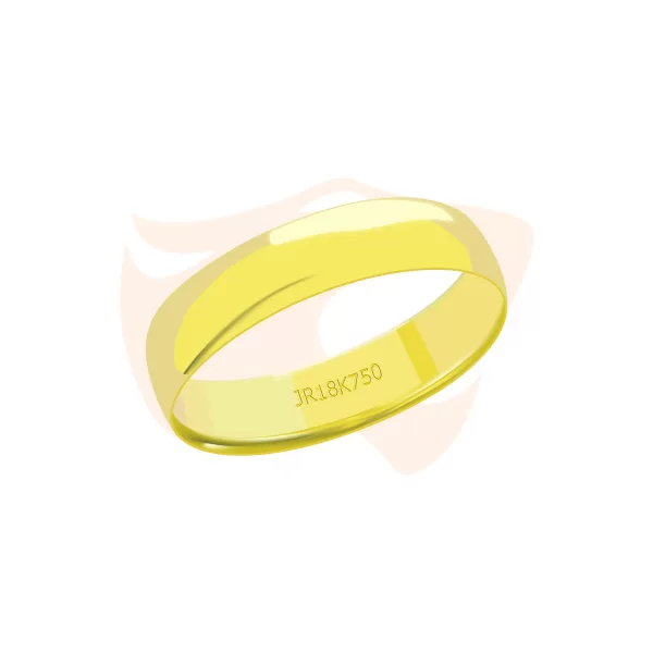 Aliança de Ouro 18k Média Tradicional - AT400