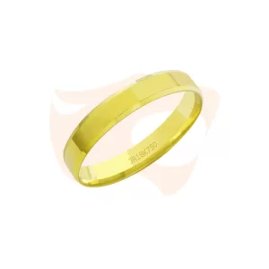 Aliança Ouro 18K Facetada Reta - AT022