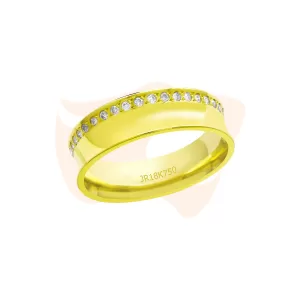 Aliança Cravejada Ouro 18K com Diamantes - AT972C