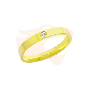 Aliança Cravejada Ouro 18K com Zircônia AT540C