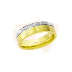Aliança Cravejada Ouro 18K com Diamantes