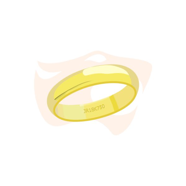 Aliança Clássica Ouro 18K Polida- AO500