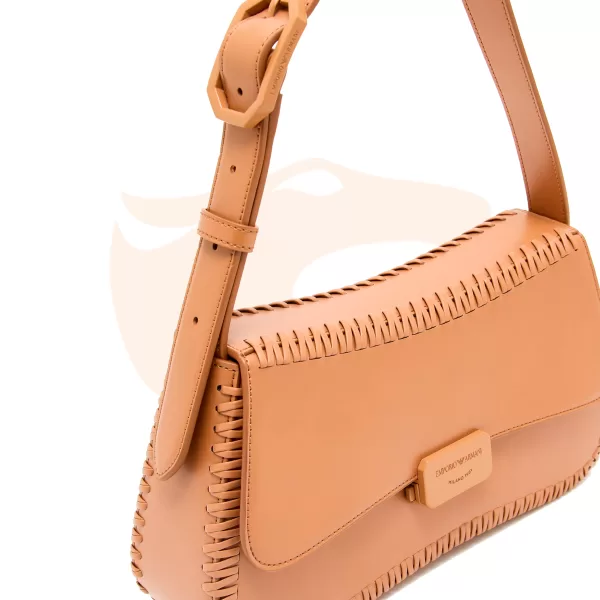 Bolsa Giorgio Armani Mini Couro Caramelo Trançado EW001013 AF12774 U6164