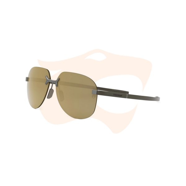 Óculos de Sol TAG Heuer Flex - Titânio prateado com lentes marrom claro espelhadas TH40006U‑46H