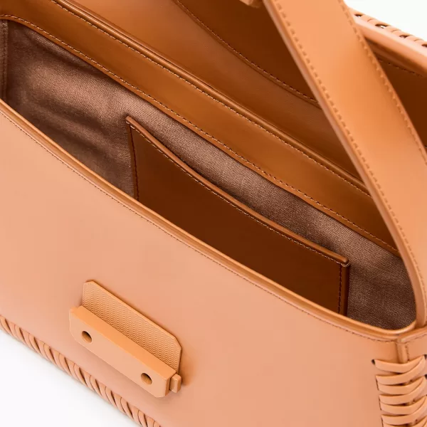 Bolsa Giorgio Armani Mini Couro Caramelo Trançado EW001013 AF12774 U6164