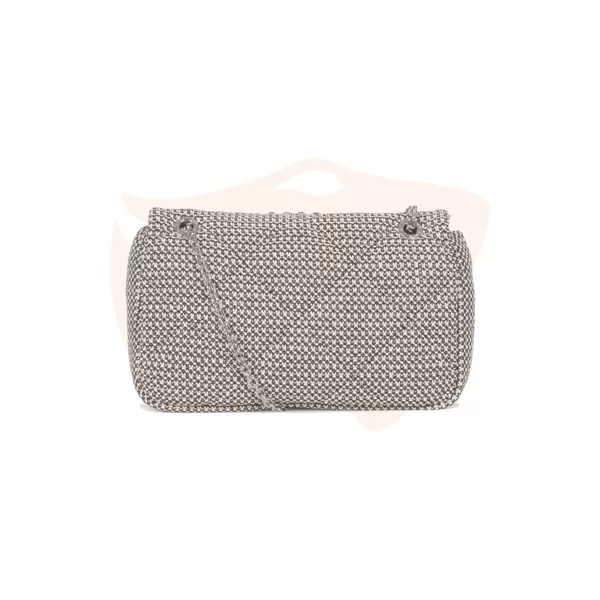 Bolsa Emporio Armani Crossbody em Palha e Algodão Preta Y3B208 YWT4E 80001