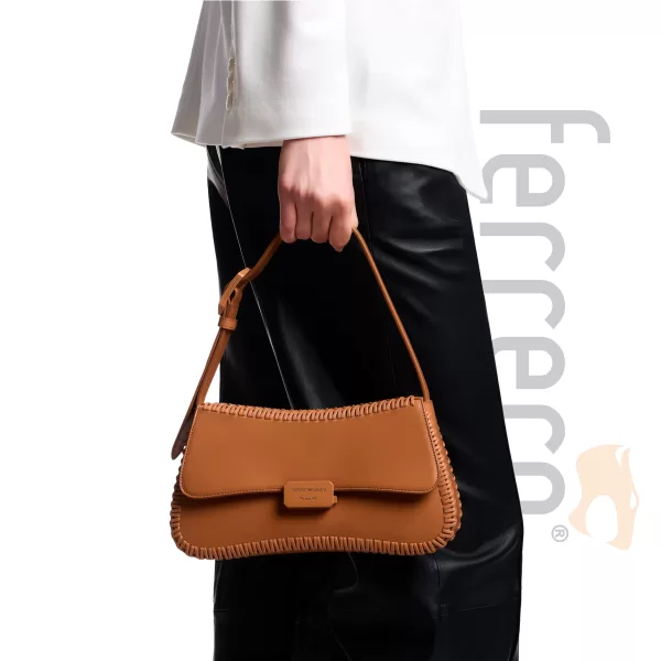 Bolsa Giorgio Armani Mini Couro Caramelo Trançado EW001013 AF12774 U6164