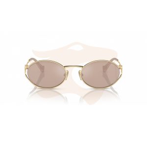 Óculos de Sol Miu Miu Oval Metálico - Rosa-dourado SMU 52Y ZVN-20F