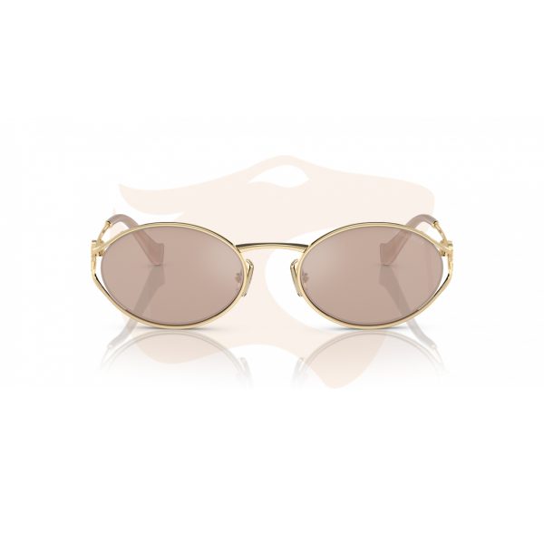 Óculos de Sol Miu Miu Oval Metálico - Rosa-dourado SMU 52Y ZVN-20F
