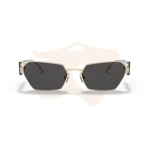 Óculos de Sol Miu Miu Geométrico Metálico - Dourado/Preto SMU 53W ZVN‑5S0