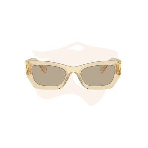 Óculos de Sol Miu Miu Retangular - Bege translúcido SMU 09W 11T‑40F