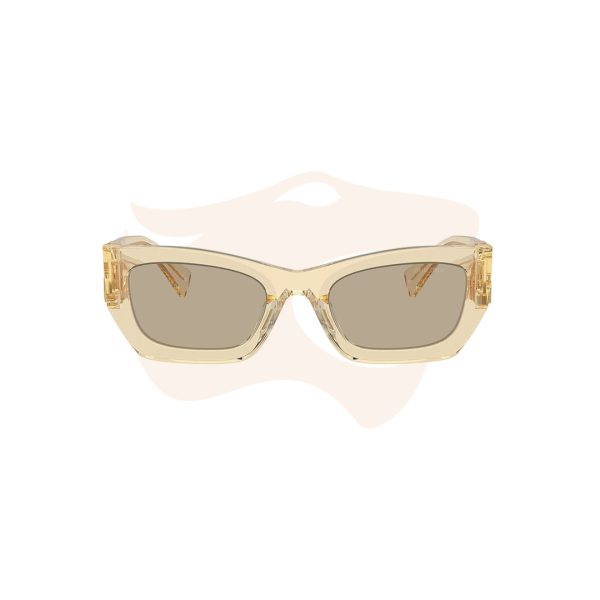 Óculos de Sol Miu Miu Retangular - Bege translúcido SMU 09W 11T‑40F