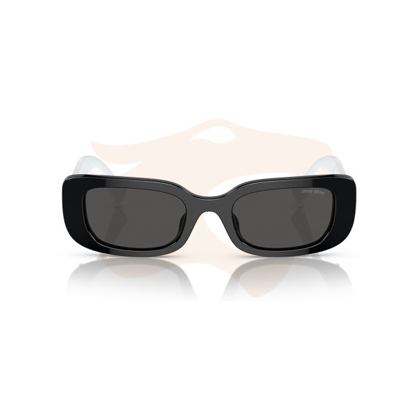 Óculos de Sol Miu Miu Retangular - Branco/Preto SMU 08Y 1AB‑5S0