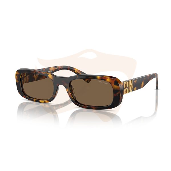 Óculos de Sol Miu Miu Retangular Vintage - Tartaruga SMU 08Z VAU‑065