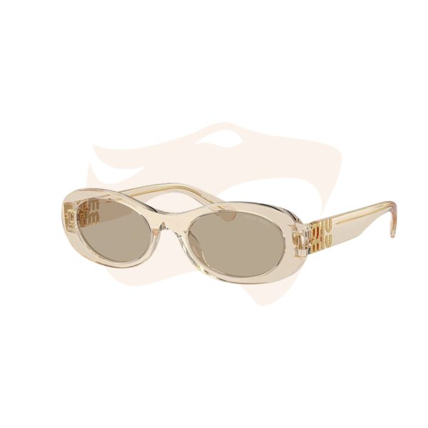Óculos de Sol Miu Miu Oval - Bege translúcido SMU 06Z 11T‑40F