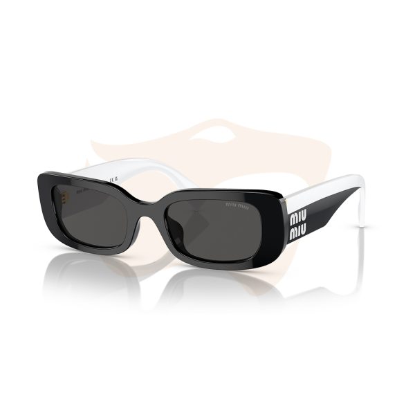 Óculos de Sol Miu Miu Retangular - Branco/Preto SMU 08Y 1AB‑5S0