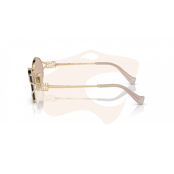 Óculos de Sol Miu Miu Oval Metálico - Rosa-dourado SMU 52Y ZVN-20F