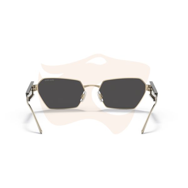 Óculos de Sol Miu Miu Geométrico Metálico - Dourado/Preto SMU 53W ZVN‑5S0