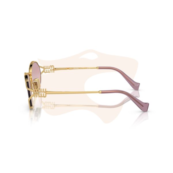 Óculos de Sol Miu Miu Oval Metálico - Dourado / Rosa degradê SMU 52Y 5AK‑06S