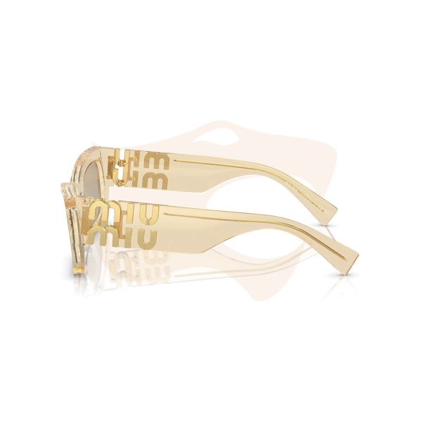 Óculos de Sol Miu Miu Retangular - Bege translúcido SMU 09W 11T‑40F