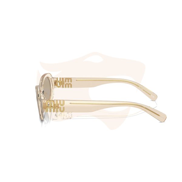 Óculos de Sol Miu Miu Oval - Bege translúcido SMU 06Z 11T‑40F