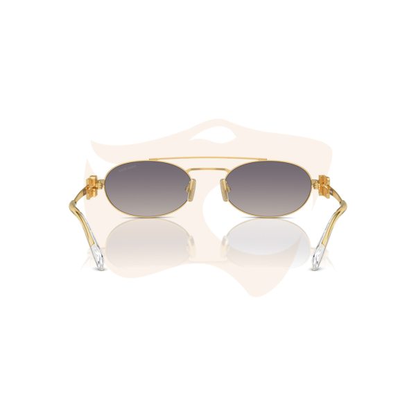 Óculos de Sol Oval Metálico Miu Miu - Dourado SMU542 5AK-30C